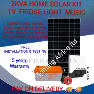Home Off-Grid 2kva Hybrid Inverter - 200ah Solar Lithium Battery