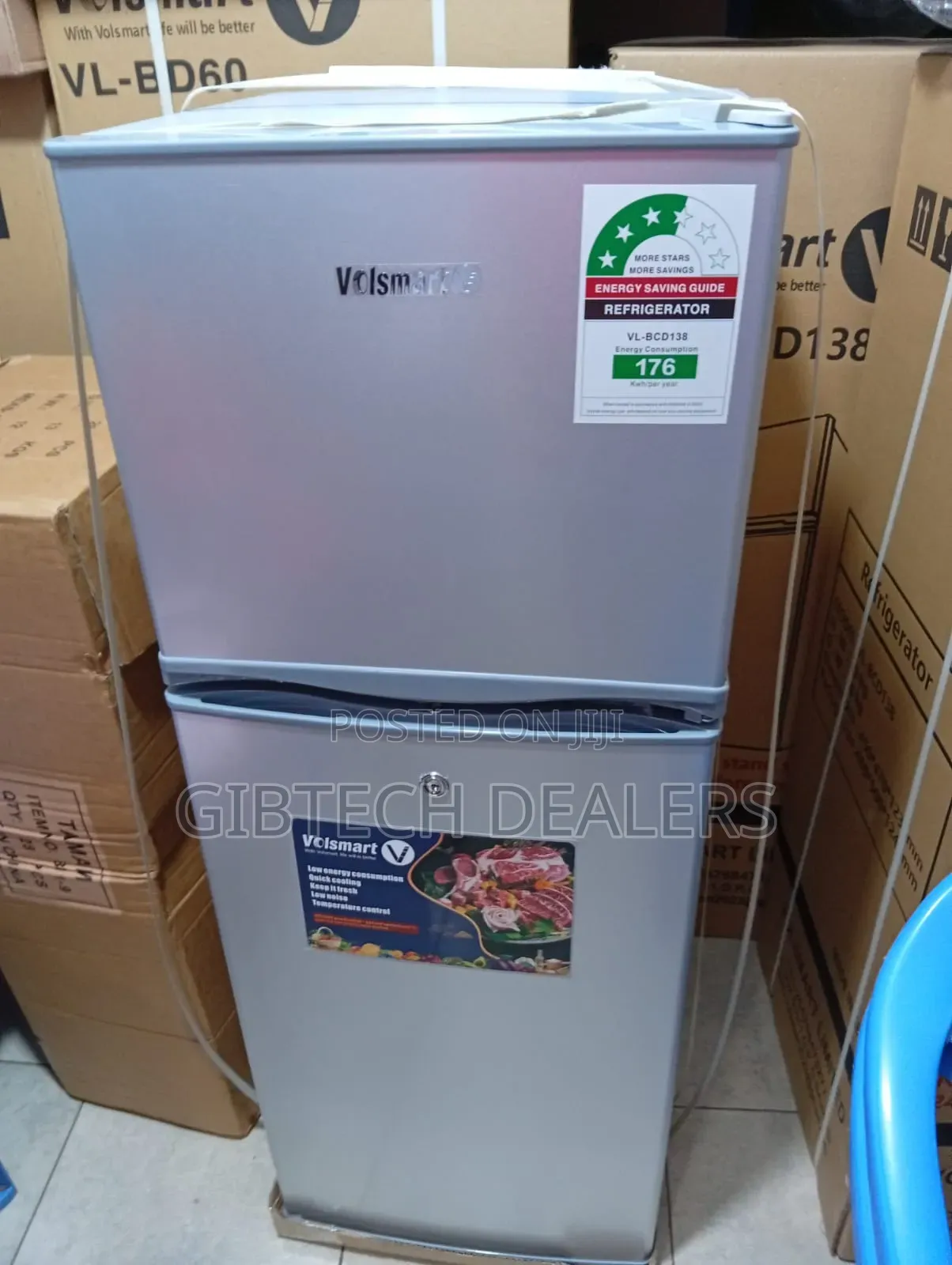 Volsmart 138l Double Door Refrigerator