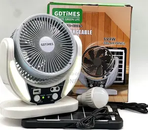 Gdtimes Rechargeable Solar Fan Set, Model D-8025.