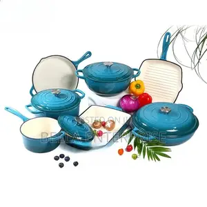 11pcs Enamel Cast Iron Cooking Pots Heavy