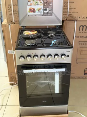 Mika Standing Cooker, 50cm X 60cm, 3 Gas Pipe Burners +1 Rapid Burner