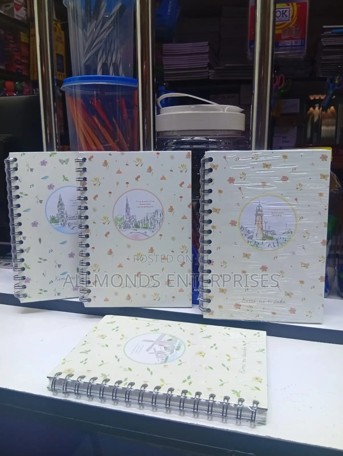 A5 Left Spiral Notebook With Coated Hard Cover