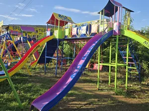 Playground Structure With Slides Swings