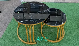 Black Marble Top Coffee Table -- Two in One