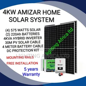 4kw -(2)200ah Tubular Solar System( 4)575w Solar Panel + Installation