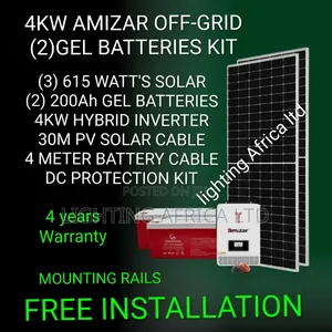 4kw Amizar Off-Grid -(2)200ah Gel Batteries Home Power System