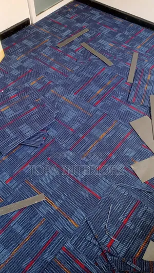 PVC Rubber Backed Tile Design Wall to Wall Carpets