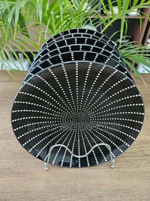 Black Dotted Ceramic Plates