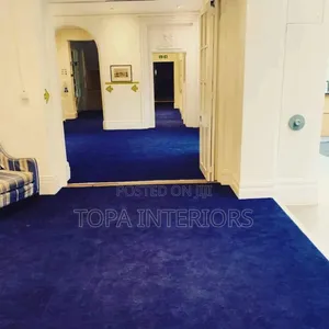 Dark Blue Thick Fluffy Wall to Wall Carpets for Warm Floor Insulation