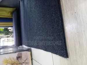 Black Outdoor Rugs PVC Antislip Spaghetti Coil Rubber Mats