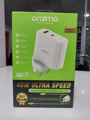 Oraimo Powergan 45 45w Fast Charging Charger Kit.