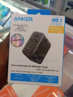 Anker Nano Universal Travel Adapter (4-in-1, 65w)