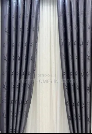 Grey Curtain Unique Pattern Curtain in Stock