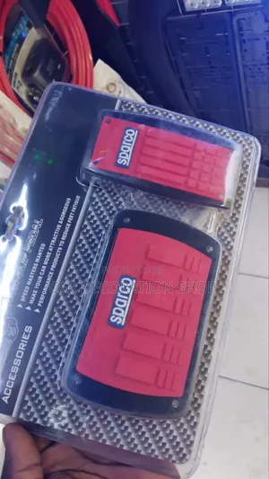 Red Sparco Rubber Automatic Cars Pedal Covers
