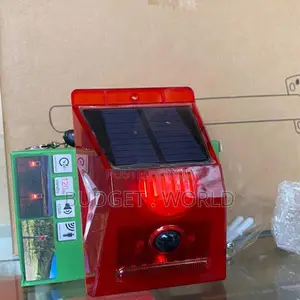 Red Ip65 Waterproof Motion Sensor.>Remote Control Solar Alarm Lamp