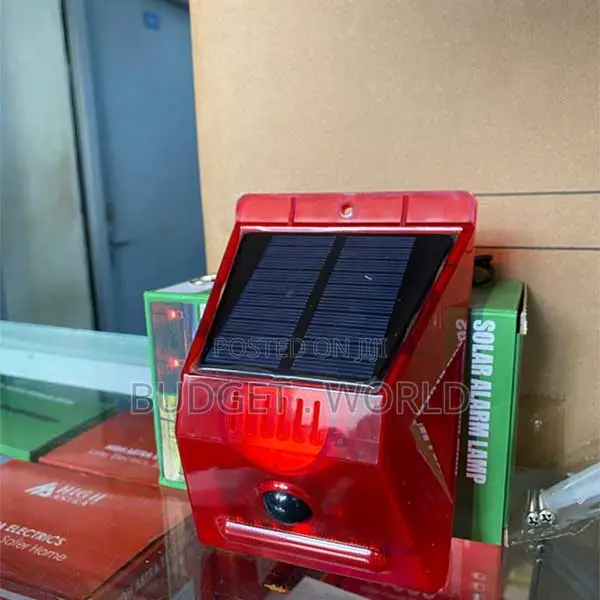 Farm Villa Red .>Remote Control Solar Alarm Lamp Motion Sensor