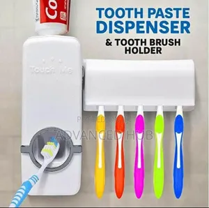 Wall Mounted Toothpaste Dispenser With Toothbrush Holder