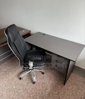 Gray Office Desk and Chair.