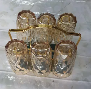 Anbaide Rotating Golden Rack 6pc Tumbler Holder