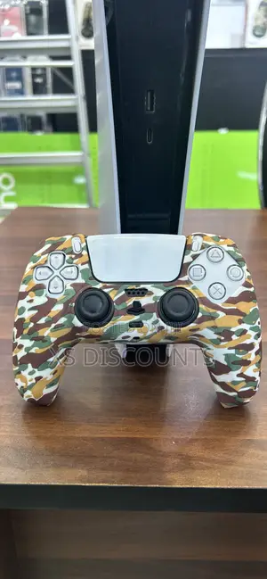 Play Station 5 White and Brown Silicone Controller Skin