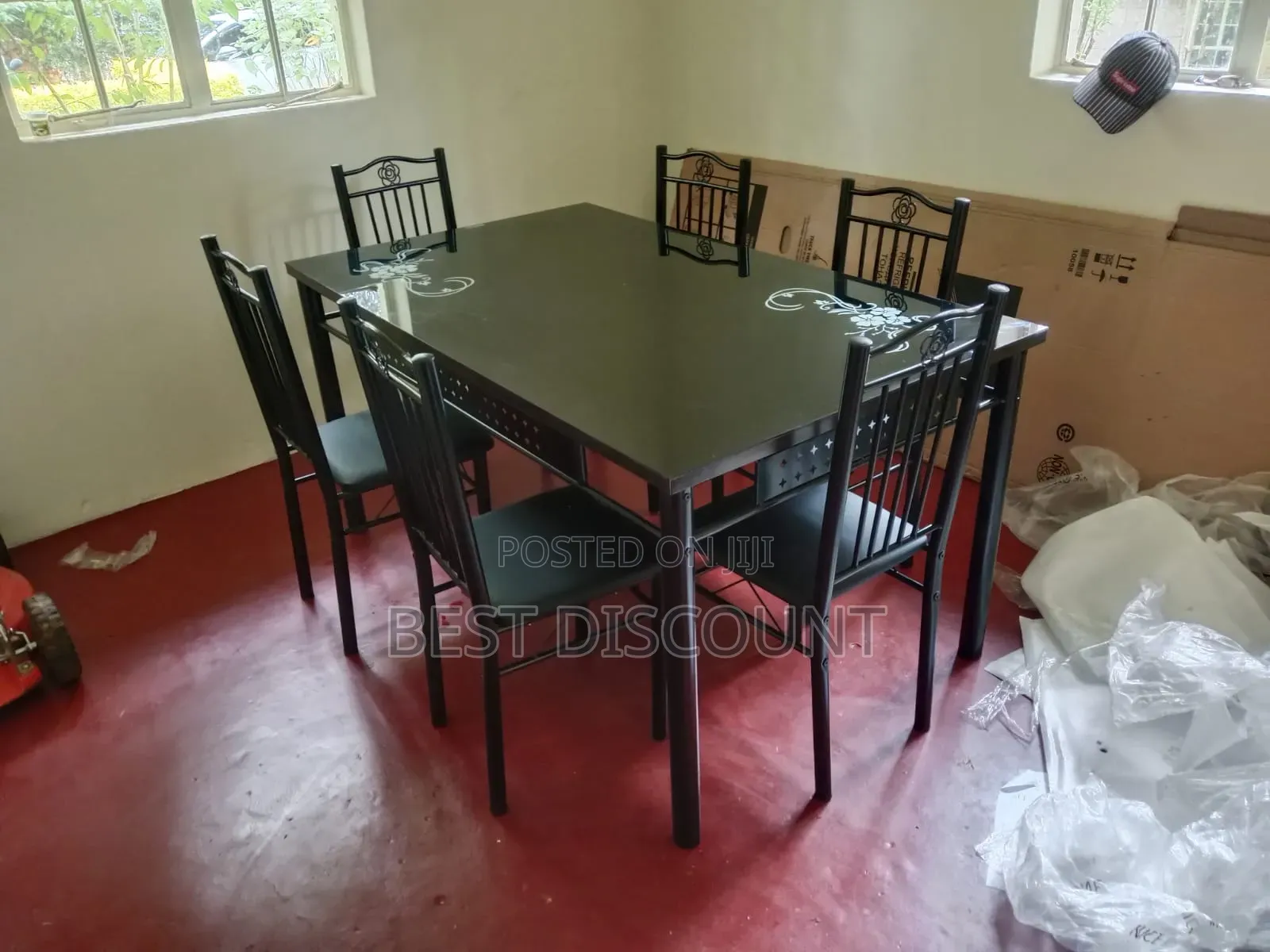 Glass Dining Table With 6- Chairs