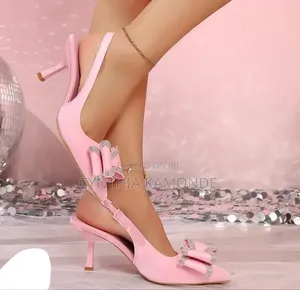 Pointed Toe Sling Back Kitten Heels