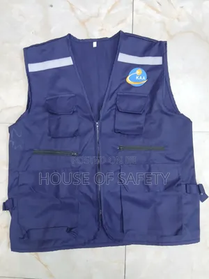 Multiple Zippers Blue Safari Jackets