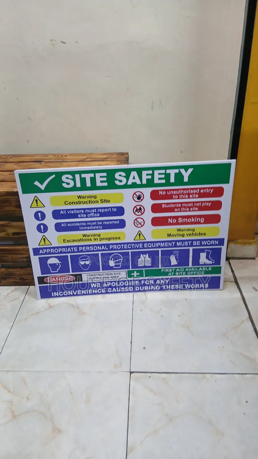 Emergency Rectangle Safety Site Signages