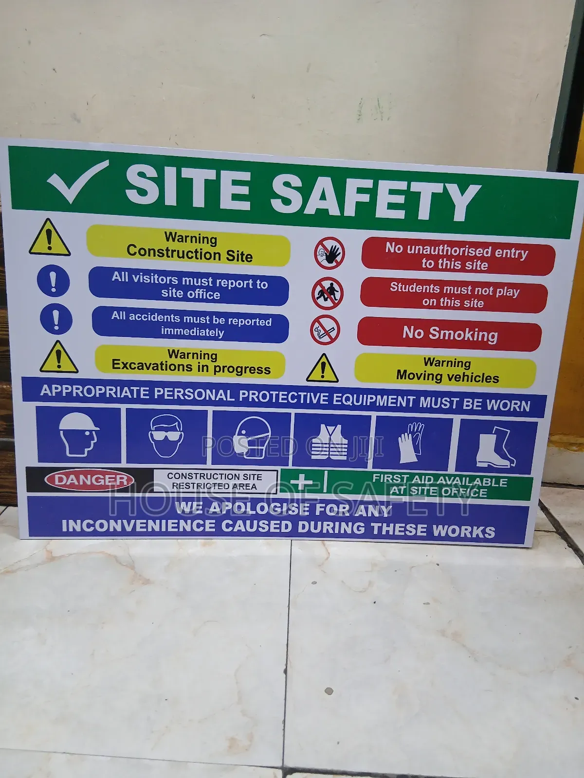 Emergency Rectangle Safety Site Signages