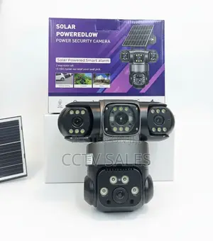 Solar-Powered Triple-Lens PTZ Camera With Multi-Angle Rotation,4g