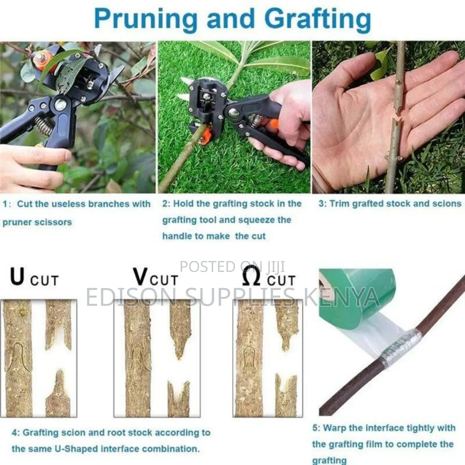 Garden Tree Grafting Pruning Tool Kit - 2-in-1 Pruner Shears