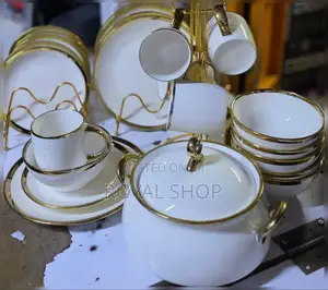 Gold Line Ceramic Dinner Set