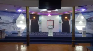 Blue Color Theme Church Floor Altar Carpet