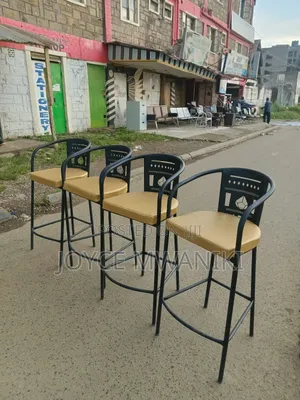 High Bar Black and Gold Powder Coated Chairs 