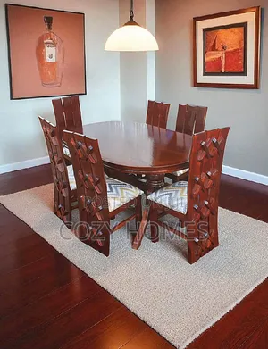 Dining Table Set a Modernist Wooden 6 Seater Dining Table Set