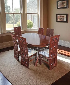 Dining Set a Vintage Wooden Dining Set 6 Seater Ready Made