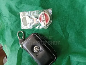 Leather Nissan Key Zip Pouch With Branded Key Holder