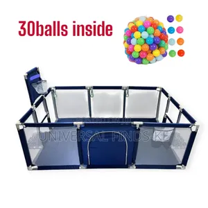 Large Safety Playpen With Fence Kids Playing Playpen