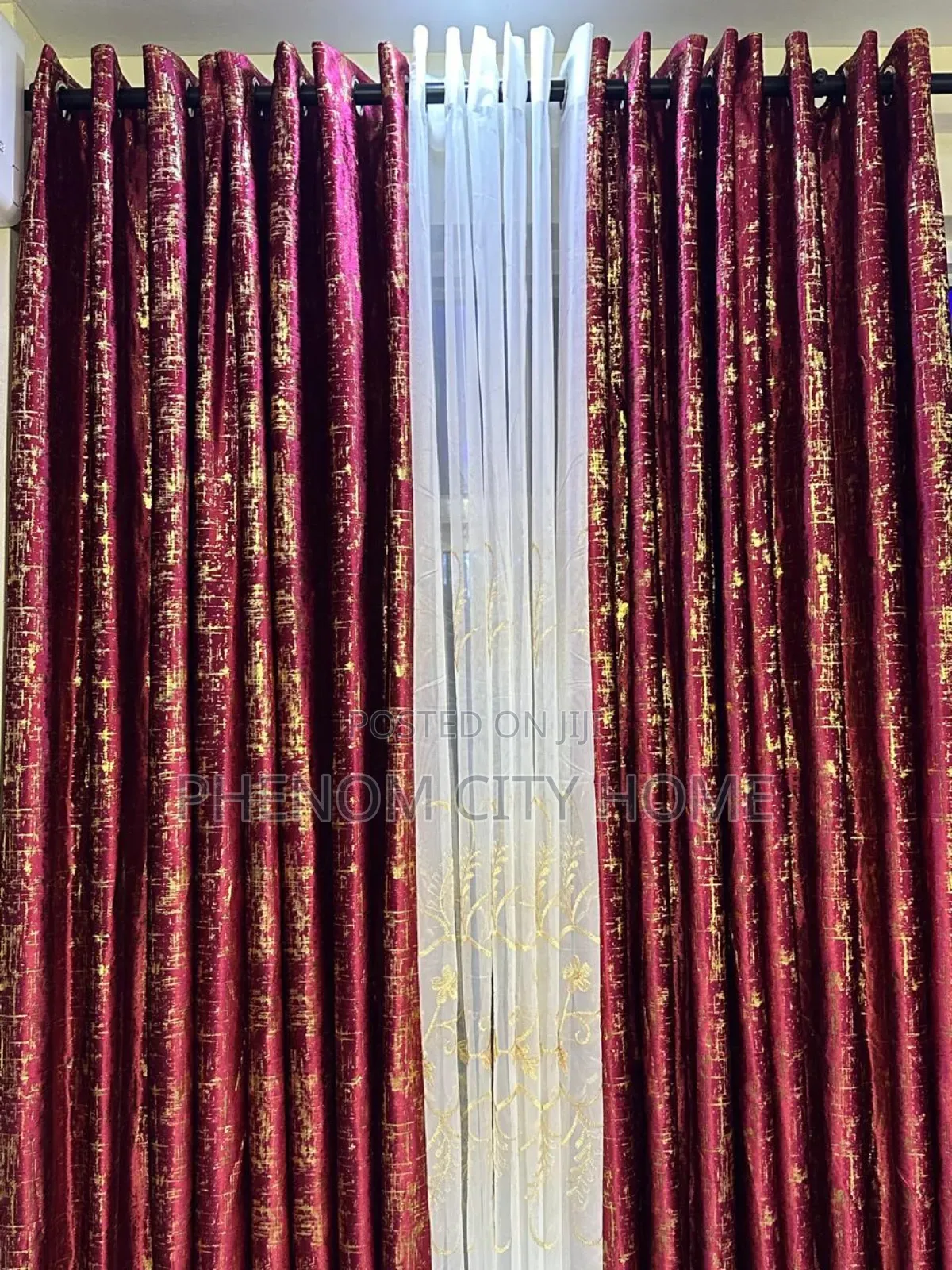Gold Velvet Window Curtains Set