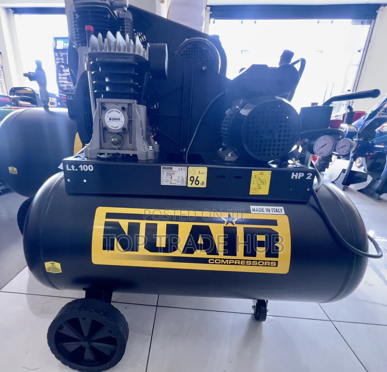 B2800-100cm2 Nuair Italy Air Compressor 2hp 100l Single Phase