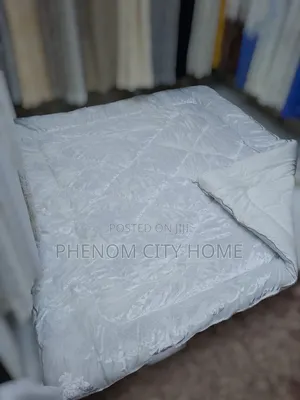 White and Beige Silk Velvet Duvet Set