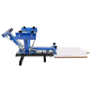 Mini 4 Color 1 Station Silk Screen Printer Textile Rotary