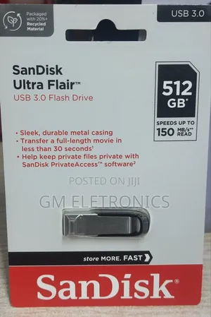 Original Sandisk Usb 3.0 Flash Drive 512gb Capacity-Sleek Metal Casing