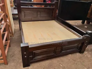 5x6 Dark Wood Bed Available Now - Pay on Delivery