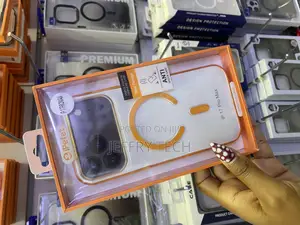Maledan for iPhone 17 Pro Max Case Clear Orange Plated Magsafe Case