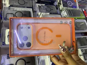 Ziledan iPhone 17 Pro Max Case Clear Orange Plated Magsafe Case