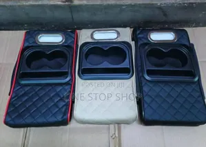 Clip on Paded Leather Armrest Top Cover With Phone,Cup,Saviette
