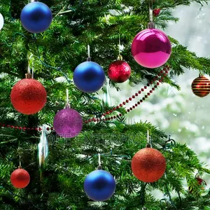 6pc Set of Christmas Coloured Balls
