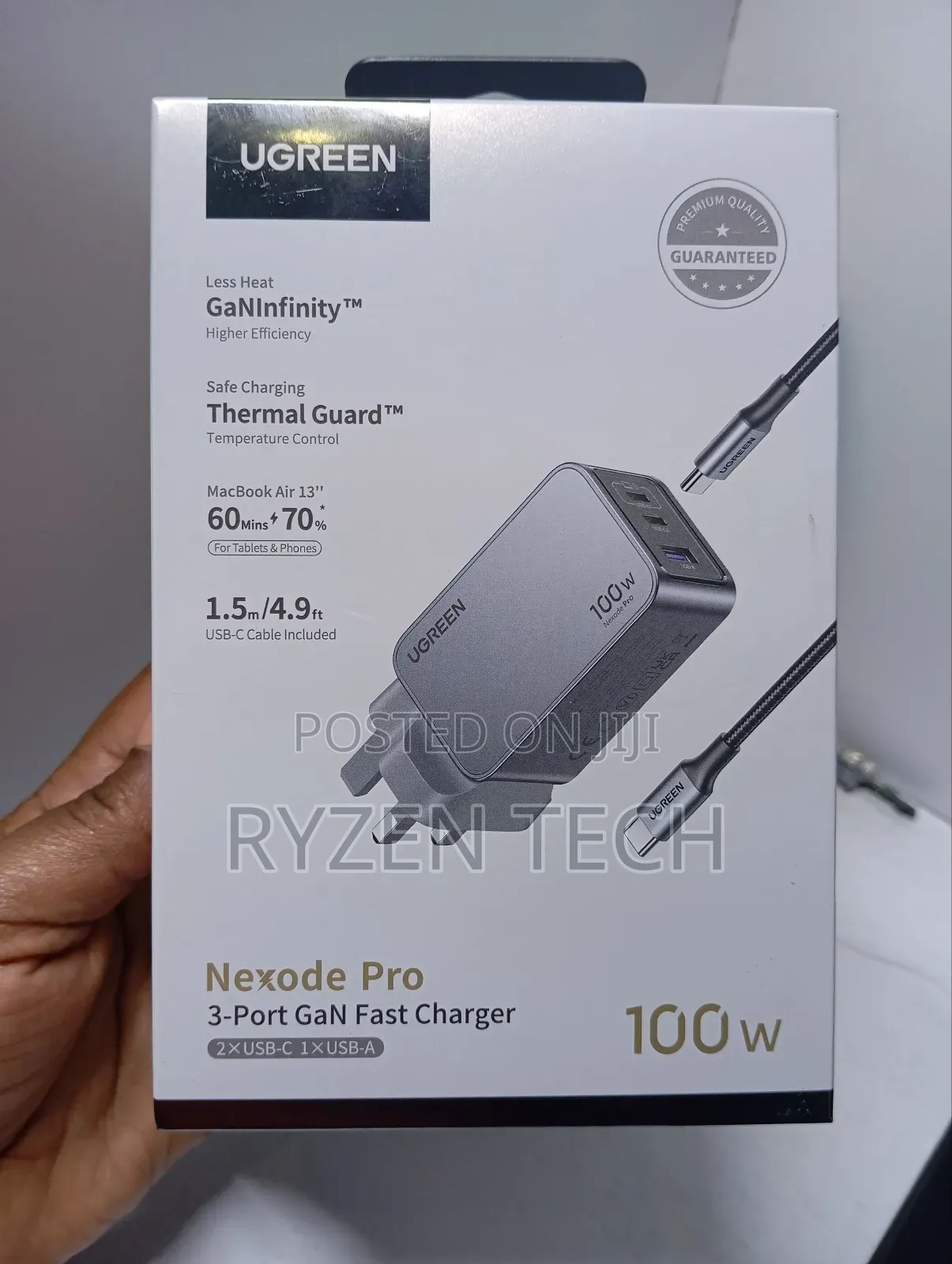 Ugreen Nexode Pro 100w 3-Port Fast Charger +1.5m 100w Cable