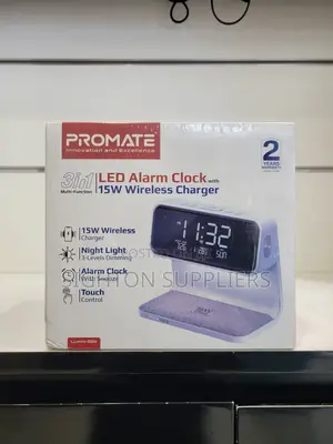 Promate Lumix-15w 3 in 1 Multi Function Led Alarm Clock